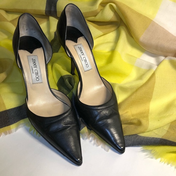 Jimmy Choo ⟩ Liz 85 Black Leather Pumps - Picture 6 of 8
